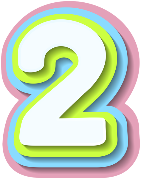 This png image - Bright Number Two PNG Clipart, is available for free download