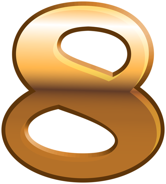 This png image - Eight Gold Number PNG Clipart, is available for free download