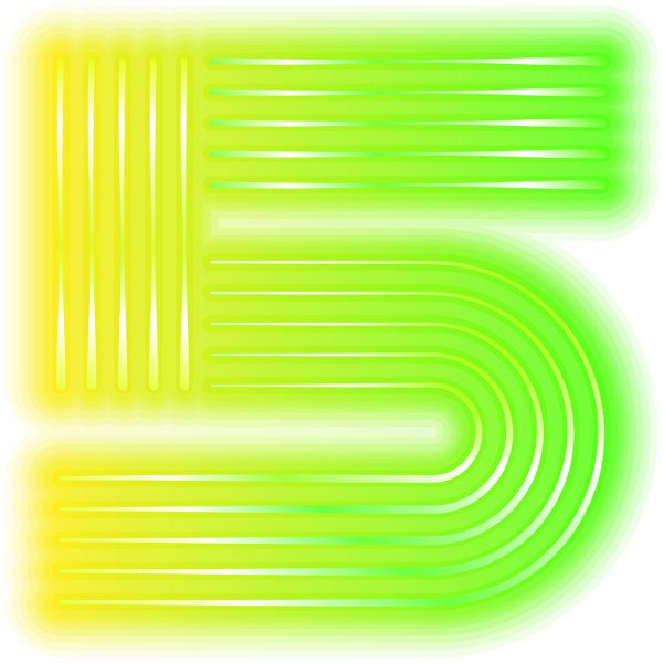 This png image - Five Neon Art PNG Clipart, is available for free download