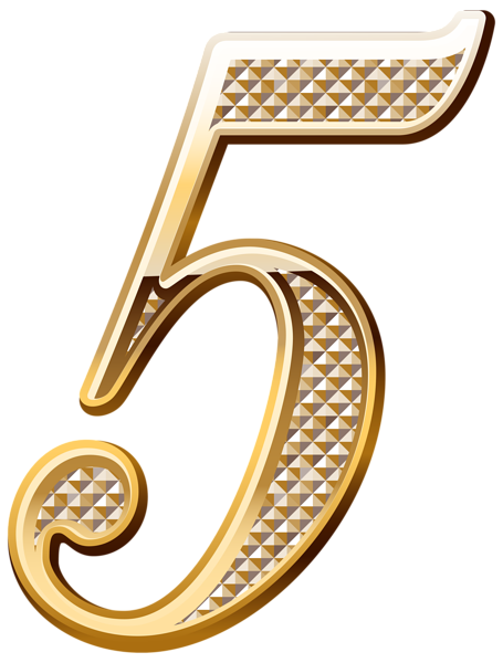 This png image - Gold Deco Number Five PNG Clipart Image, is available for free download