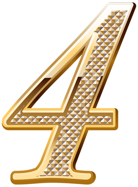This png image - Gold Deco Number Four PNG Clipart Image, is available for free download