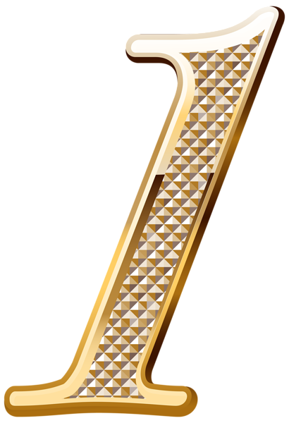 This png image - Gold Deco Number One PNG Clipart Image, is available for free download