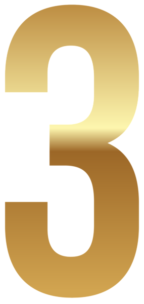 This png image - Golden Number Three PNG Clipart Image, is available for free download