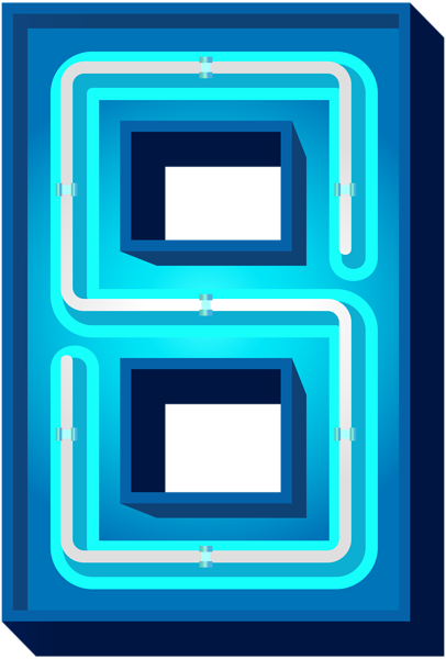 This png image - Number Eight Blue Neon PNG Clip Art Image, is available for free download