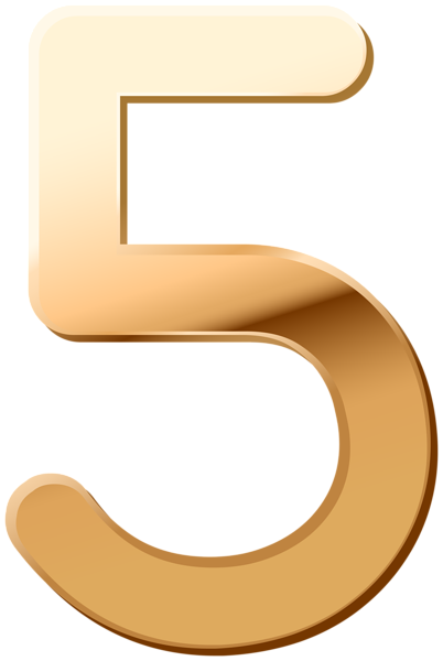 This png image - Number Five Gold PNG Clipart, is available for free download