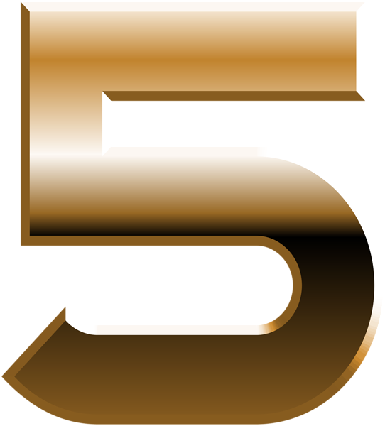 This png image - Number Five Golden Transparent Image, is available for free download