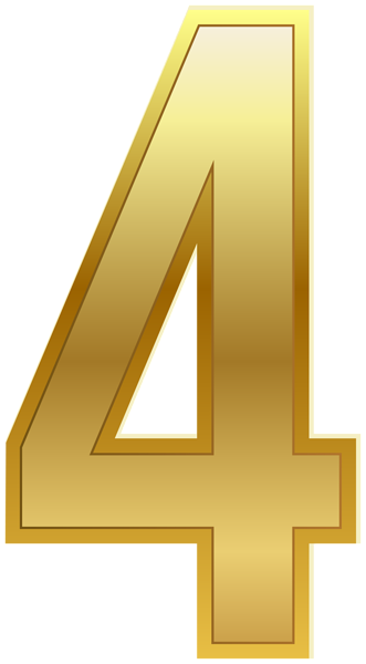 This png image - Number Four Gold Classic PNG Clip Art Image, is available for free download