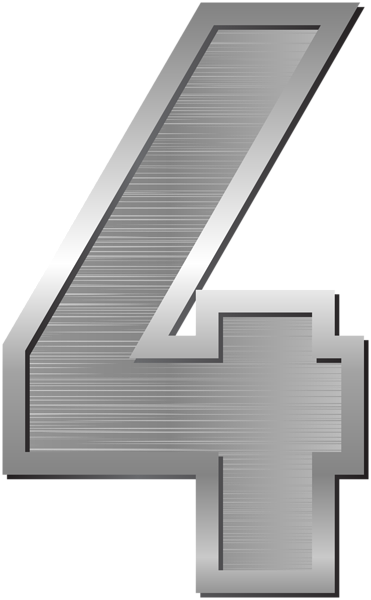 This png image - Number Four Silver PNG Clip Art Image, is available for free download