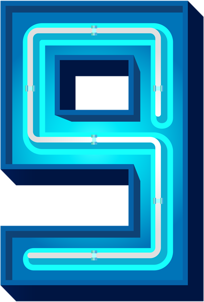 This png image - Number Nine Blue Neon PNG Clip Art Image, is available for free download