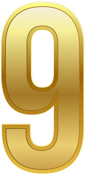 This png image - Number Nine Gold Classic PNG Clip Art Image, is available for free download