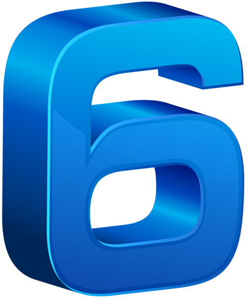 This png image - Number Six Blue Transparent PNG Clip Art, is available for free download