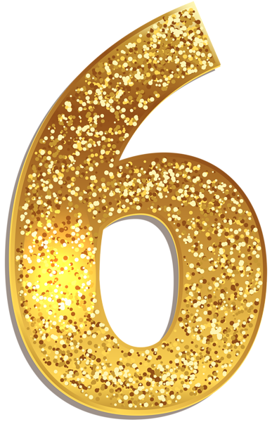 This png image - Number Six Gold Shining PNG Clip Art Image, is available for free download