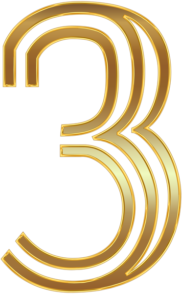 This png image - Number Three Gold PNG Clip Art Image, is available for free download