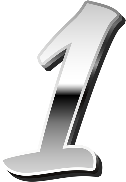 This png image - Silver Number One PNG Clip Art, is available for free download