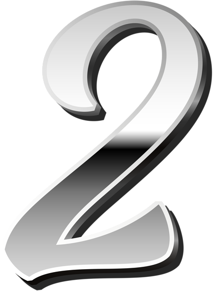 This png image - Silver Number Two PNG Clip Art, is available for free download