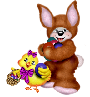 This png image - Easter Bunny and Chicken Clipart, is available for free download