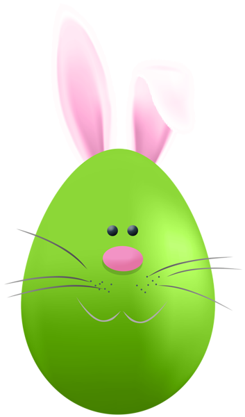 This png image - Easter Egg with Bunny Face Green PNG Clipart, is available for free download