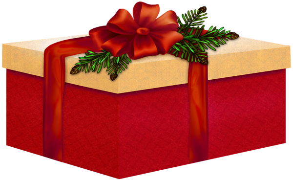 This png image - Large Red and Cream Present with Red Bow Clipart, is available for free download