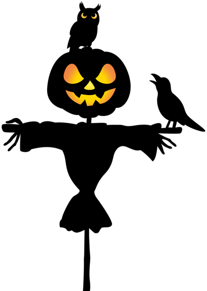 This png image - Scarecrow with Owl and Raven PNG Clip Art Image, is available for free download