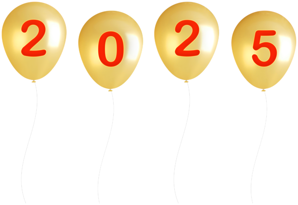 This png image - 2025 Gold Balloons Clip Art Image, is available for free download