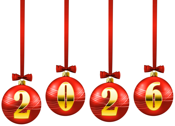 This png image - 2026 Christmas Balls Red PNG Clipart, is available for free download