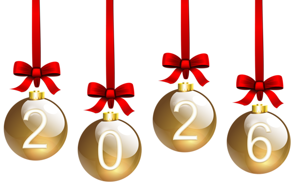 This png image - 2026 Christmas Balls Transparent PNG Clipart, is available for free download