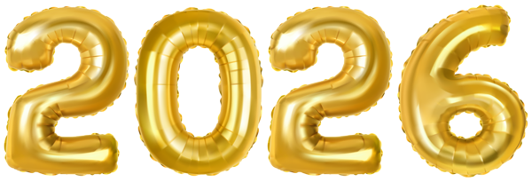 This png image - 2026 Gold Baloons PNG Clipart Image, is available for free download