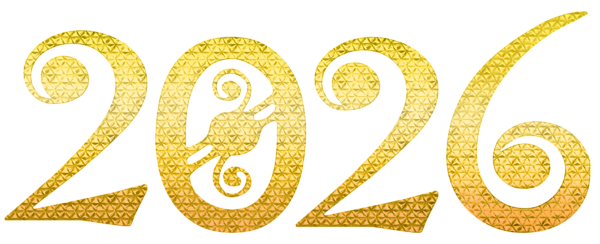 This png image - 2026 Gold Deco PNG Clip Art Image, is available for free download
