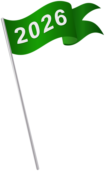 This png image - 2026 Green Waving Flag PNG Clipart, is available for free download