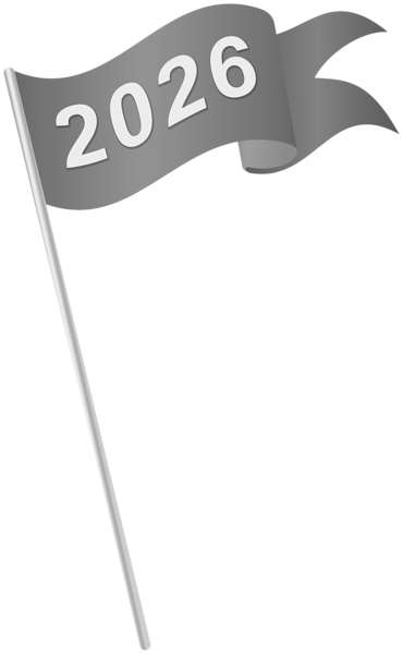 This png image - 2026 Grey Waving Flag PNG Clipart, is available for free download