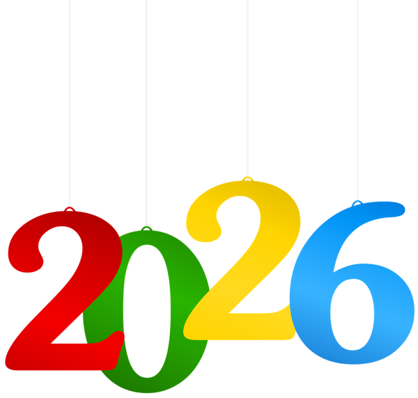 This png image - 2026 Hanging Multicolor Clipart Image, is available for free download
