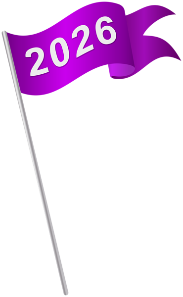 This png image - 2026 Purple Waving Flag PNG Clipart, is available for free download