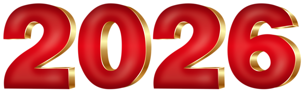 This png image - 2026 Red 3D Clipart, is available for free download