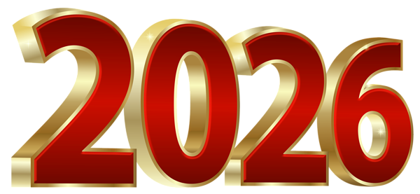 This png image - 2026 Red and Gold PNG Clipart Image, is available for free download