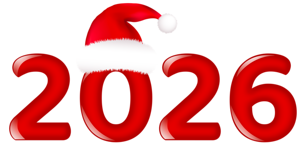This png image - 2026 with Christmas Hat PNG Clipart, is available for free download
