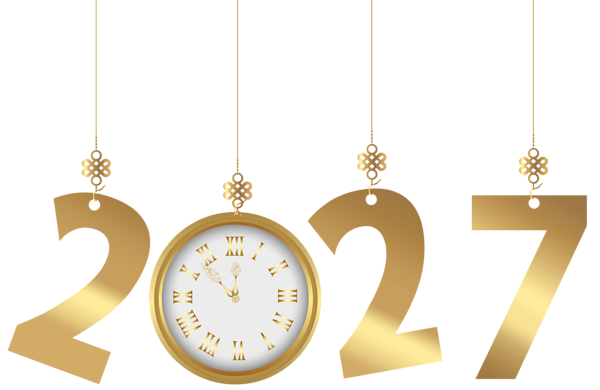 This png image - 2027 Hanging Gold PNG Transparent Clipart, is available for free download