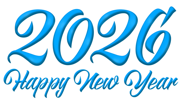 This png image - Blue Happy New Year 2026 PNG Clipart Image, is available for free download