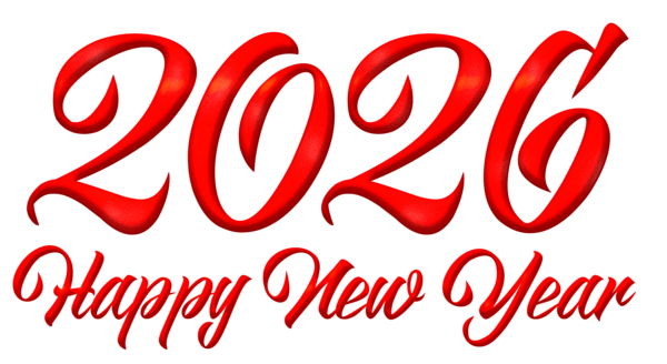 This png image - Red Happy New Year 2026 PNG Clipart Image, is available for free download