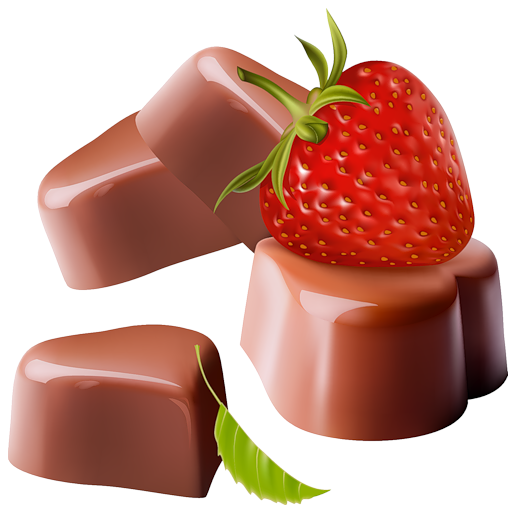 This png image - Chocolate Candy Hearts with Strawberry PNG Clipart, is available for free download