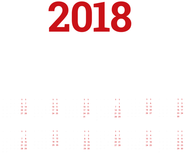 This png image - 2018 Calendar Transparent Clip Art PNG Image, is available for free download