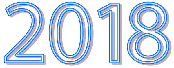 This png image - 2018 Neon Style Blue PNG Clip Art Image, is available for free download