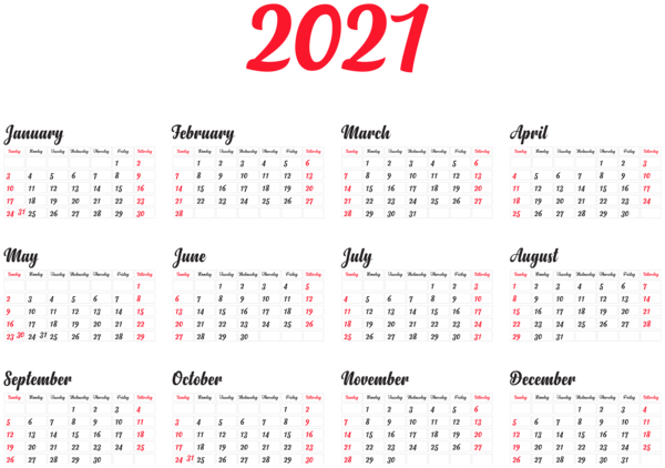 This png image - 2021 Calendar PNG Clipart, is available for free download