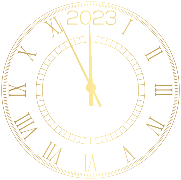 This png image - 2023 Decorative New Year Clock Clip Art, is available for free download