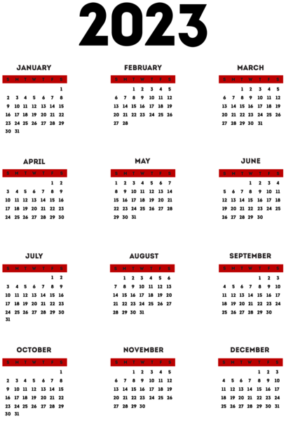 This png image - 2023 EU Calendar Transparent Black PNG Clipart, is available for free download