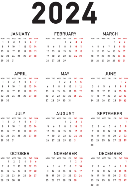 This png image - 2024 Calendar PNG Transparent Clipart, is available for free download