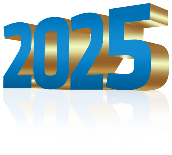 This png image - 2025 Blue Gold 3D PNG Clipart, is available for free download