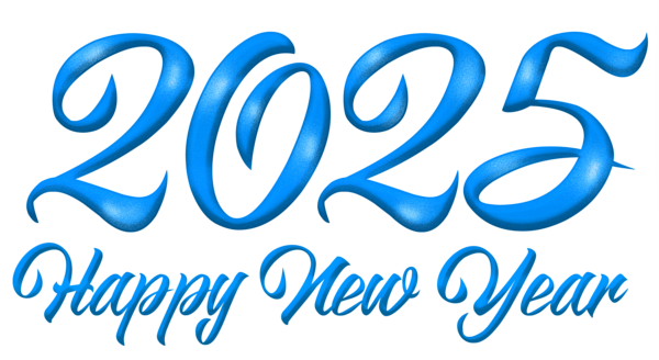 This png image - Blue Happy New Year 2025 PNG Clipart Image, is available for free download