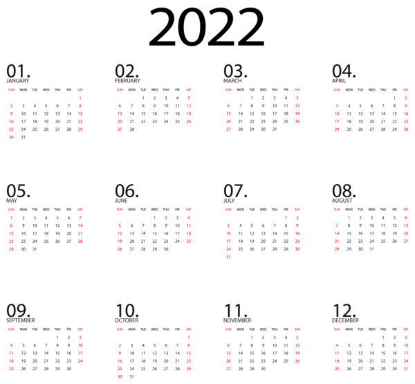 This png image - Calendar 2022 US Black Transparent Clipart, is available for free download