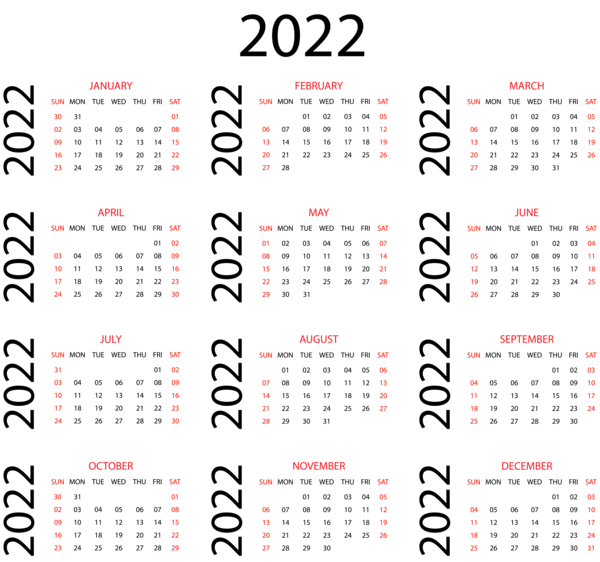 This png image - Calendar for 2022 US Transparent PNG Clipart, is available for free download