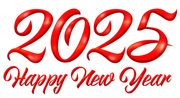 This png image - Red Happy New Year 2025 PNG Clipart Image, is available for free download